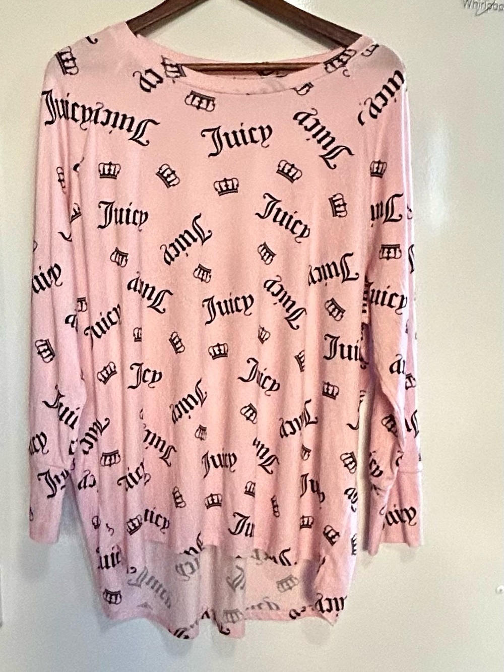 Juicy Couture 1X Pink Pajama Top Long Sleeve So Soft
